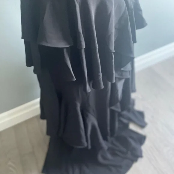 Halston Black Ruffle Maxi - Picture 6 of 9